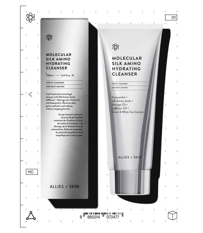 Очищувальний засіб Allies Of Skin Molecular Silk Amino Hydrating Cleanser 100mL