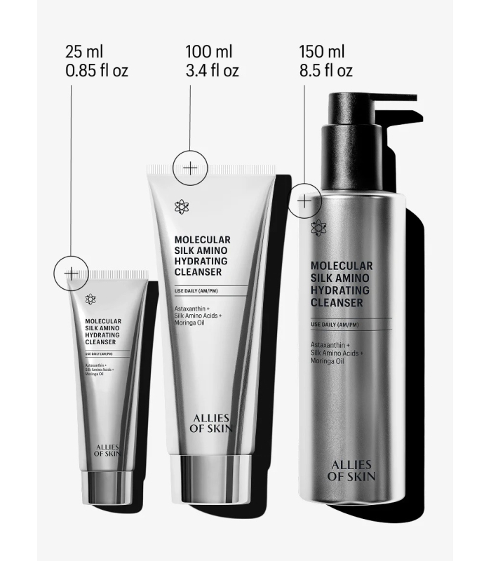 Очищувальний засіб Allies Of Skin Molecular Silk Amino Hydrating Cleanser 100mL