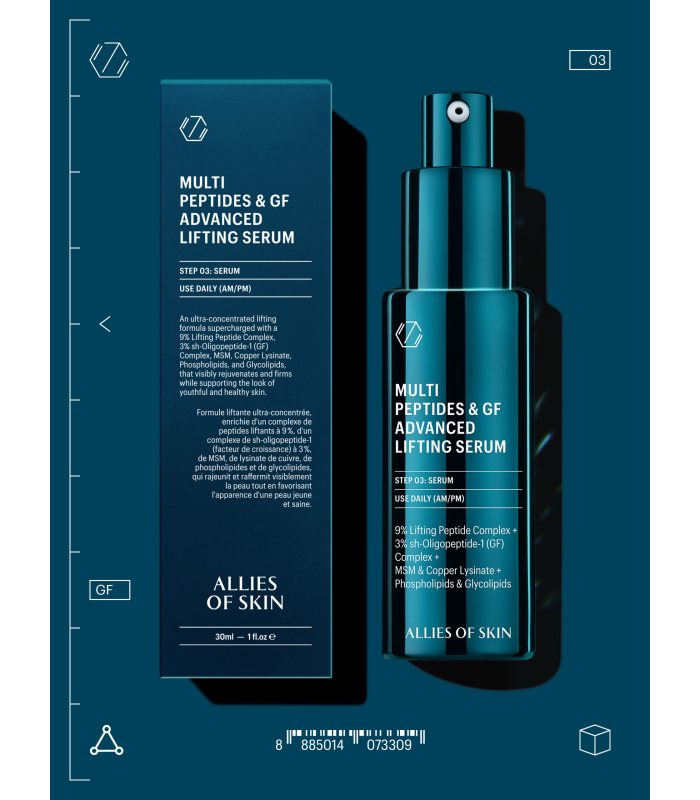 Мультипептидна сироватка з ефектом ліфтингу Allies of Skin Multi Peptides & GF Advanced Lifting Serum