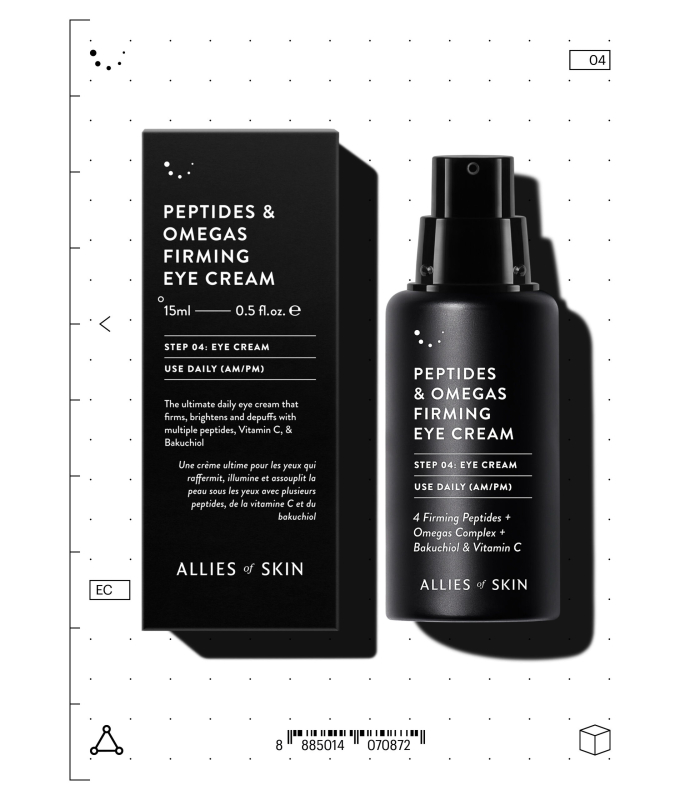 Зміцнюючий крем для шкіри навколо очей з пептидами і омега-комплексом Allies of Skin Peptides & Omegas Firming Eye Cream 15mL
