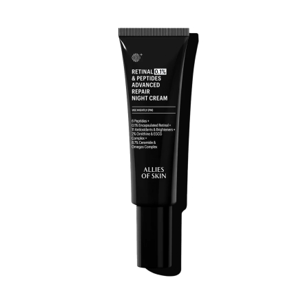 Нічний антивіковий крем з ретинолом Allies Of Skin Retinal 0.1% & Peptides Advanced Repair Night Cream 48mL