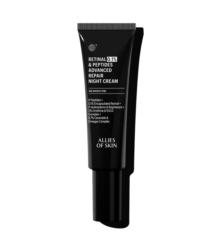 Нічний антивіковий крем з ретинолом Allies Of Skin Retinal 0.1% & Peptides Advanced Repair Night Cream 48mL