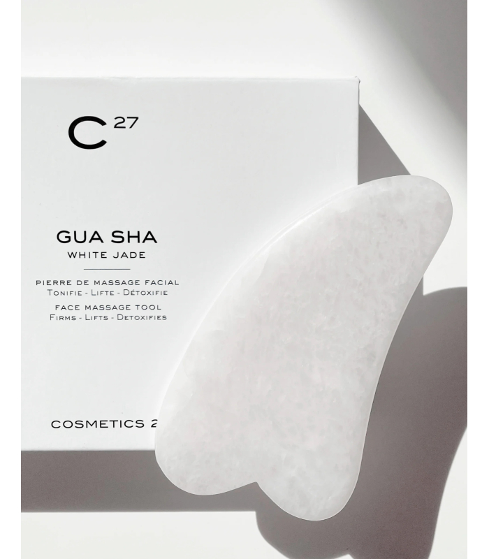 Гуа ша для масажу з білого нефриту Cosmetics 27 Gua Sha