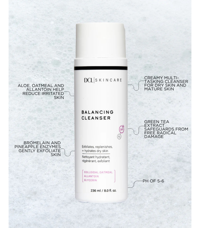 Мультифункціональний кремовий очисник для сухої шкіри DCL Balancing Cleanser 236mL