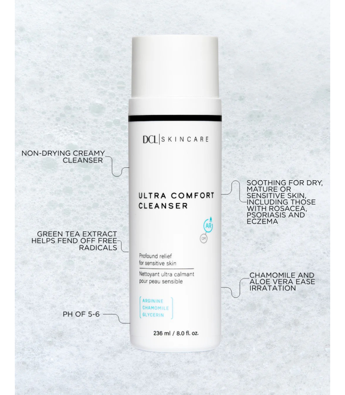 Ультракомфортний заспокійливий кремовий очисник для реактивної шкіри DCL Ultra-Comfort Cleanser 236mL