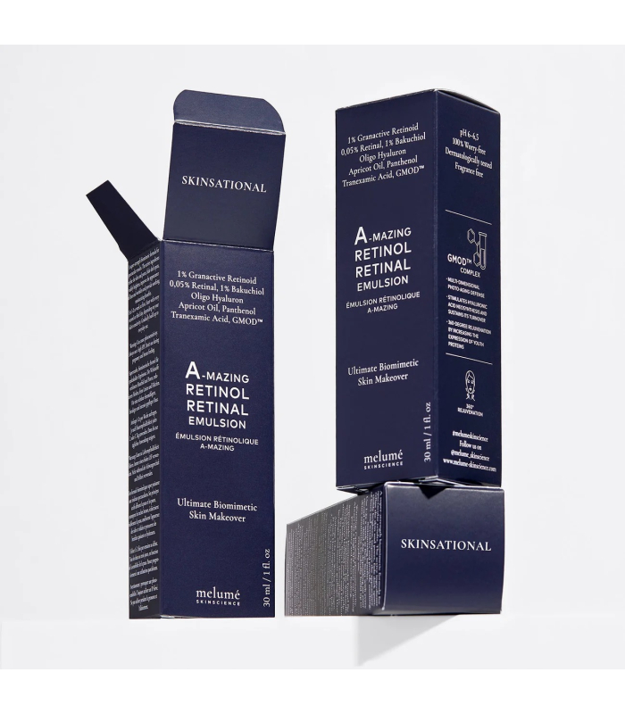 Нічна мікроемульсія з ретиноїдом і ретиналем Melumé Skinscience A-mazing Retinol Retinal Emulsion 30mL