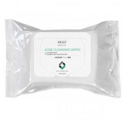 Очищуючі серветки  Obagi SUZANOBAGIMD Acne Cleansing Wipes (25 шт