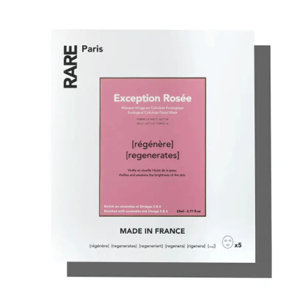 Набір з п'яти відновлюючих масок для обличчя з церамідами, Омега 3 та 6 RARE Paris Box of 5 Exception Rosée Regenerating Face Mask