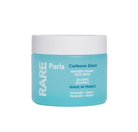 Маска для глубокого очищения кожи лица с гамамелисом и экстрактом мальвы RARE Paris Carbone Glacé Purifying Creamy Face Mask