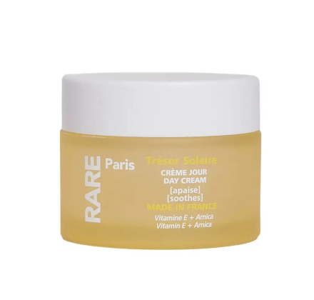 Заспокійливий денний крем для обличчя з вітаміном Е та екстрактом арніки RARE Paris Trésor Solaire Soothing Day Cream