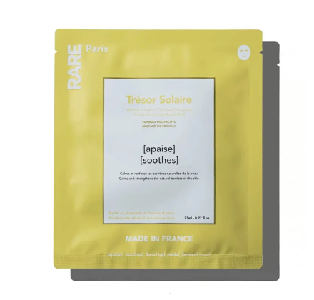 Заспокійлива маска для обличчя з Вітаміном Е та екстрактом арніки RARE Paris Trésor Solaire Soothing Face Mask