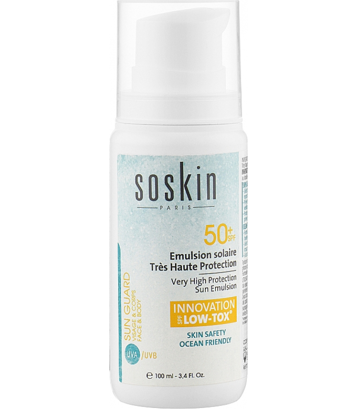 Солнцезащитная эмульсия Soskin Low tox sun emulsion SPF50+ 100mL